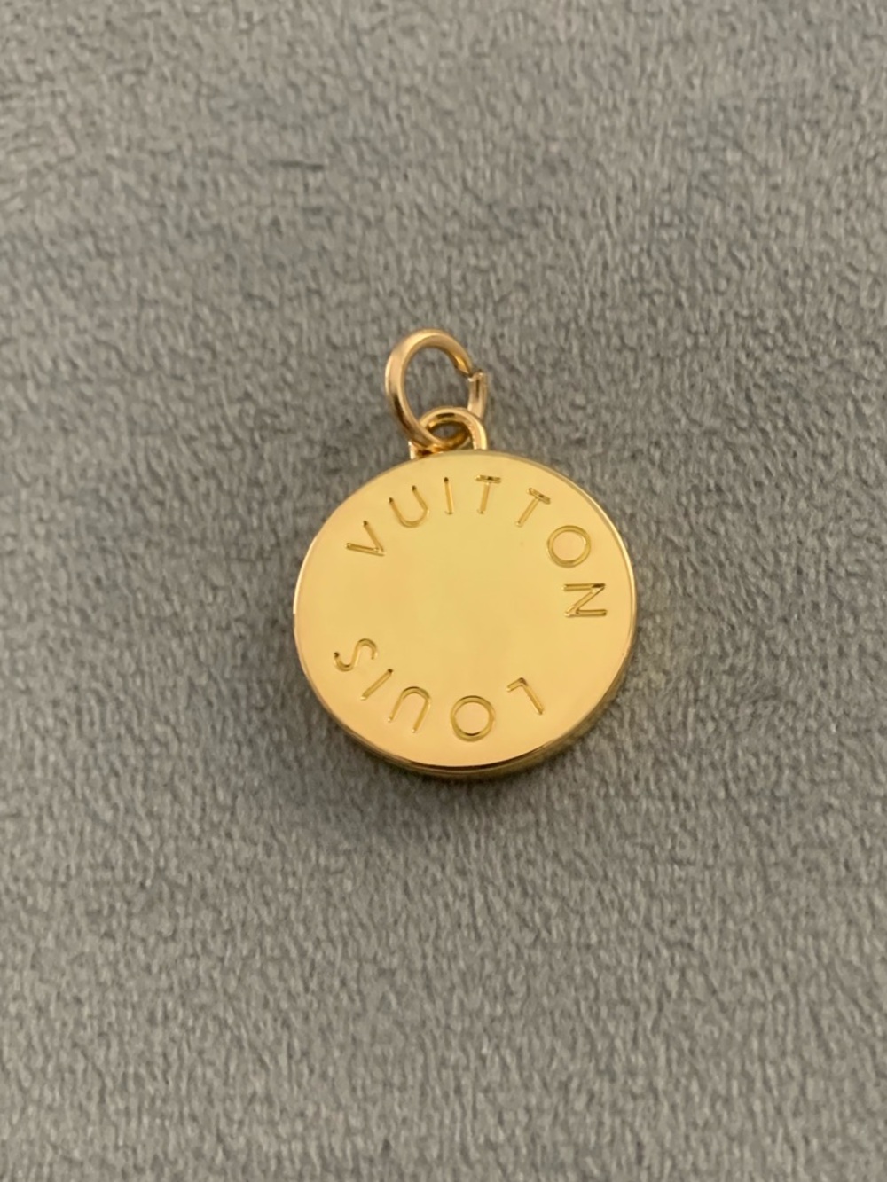 Elegant Upcycled Gold Circular Logo Pendant Charm